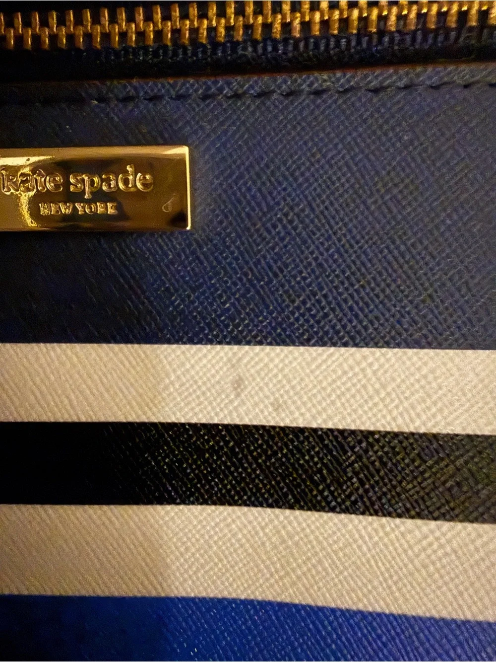 kate spade striped zip